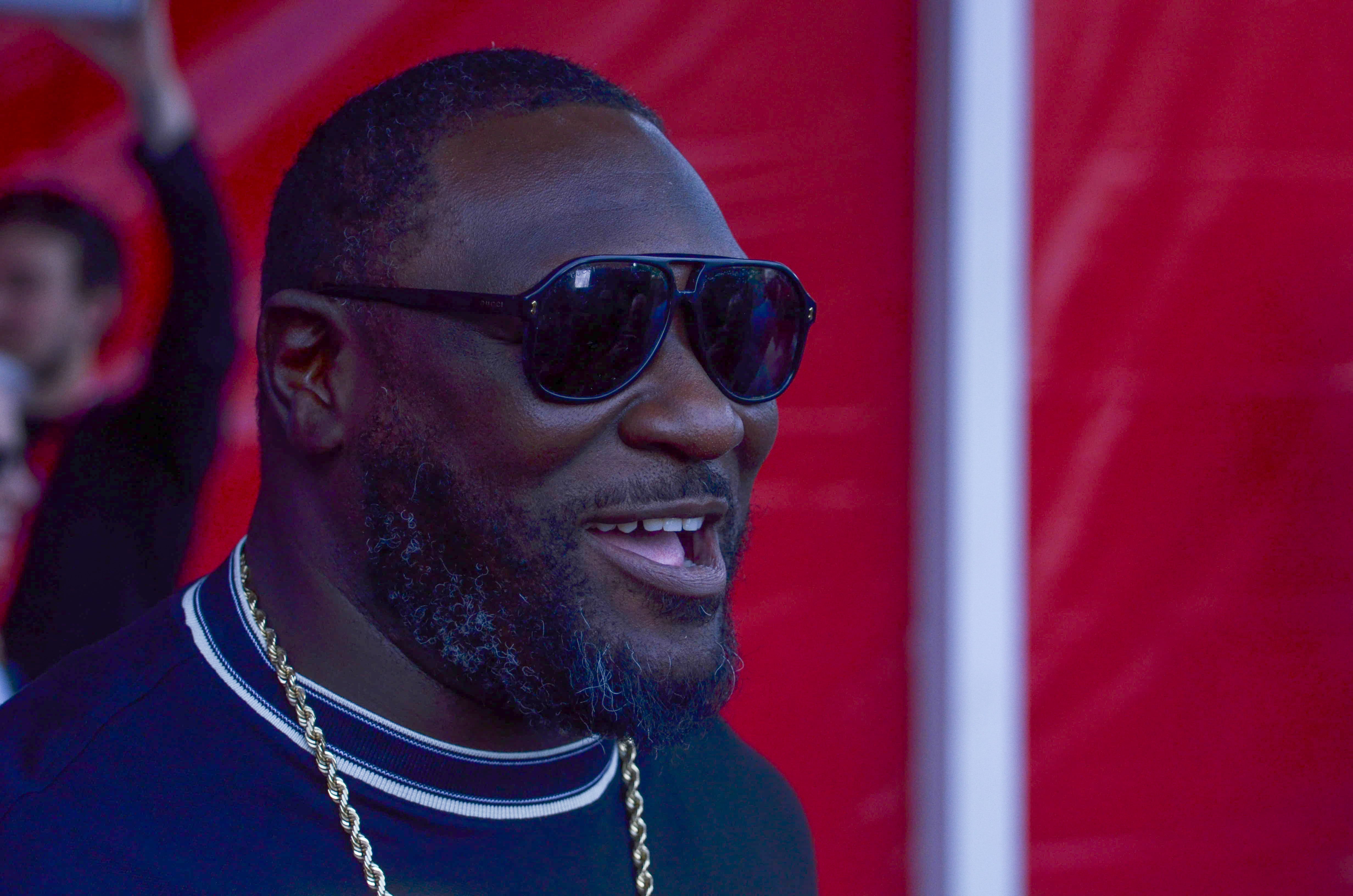 Former Patriots running back LeGarrette Blount. Former teammates, coaches, friends, family, and 60,000 fans were at Gillette Stadium for the induction of Tom Brady into the New England Patriots Hall of Fame Wednesday, June 12 in Foxborough, Mass.