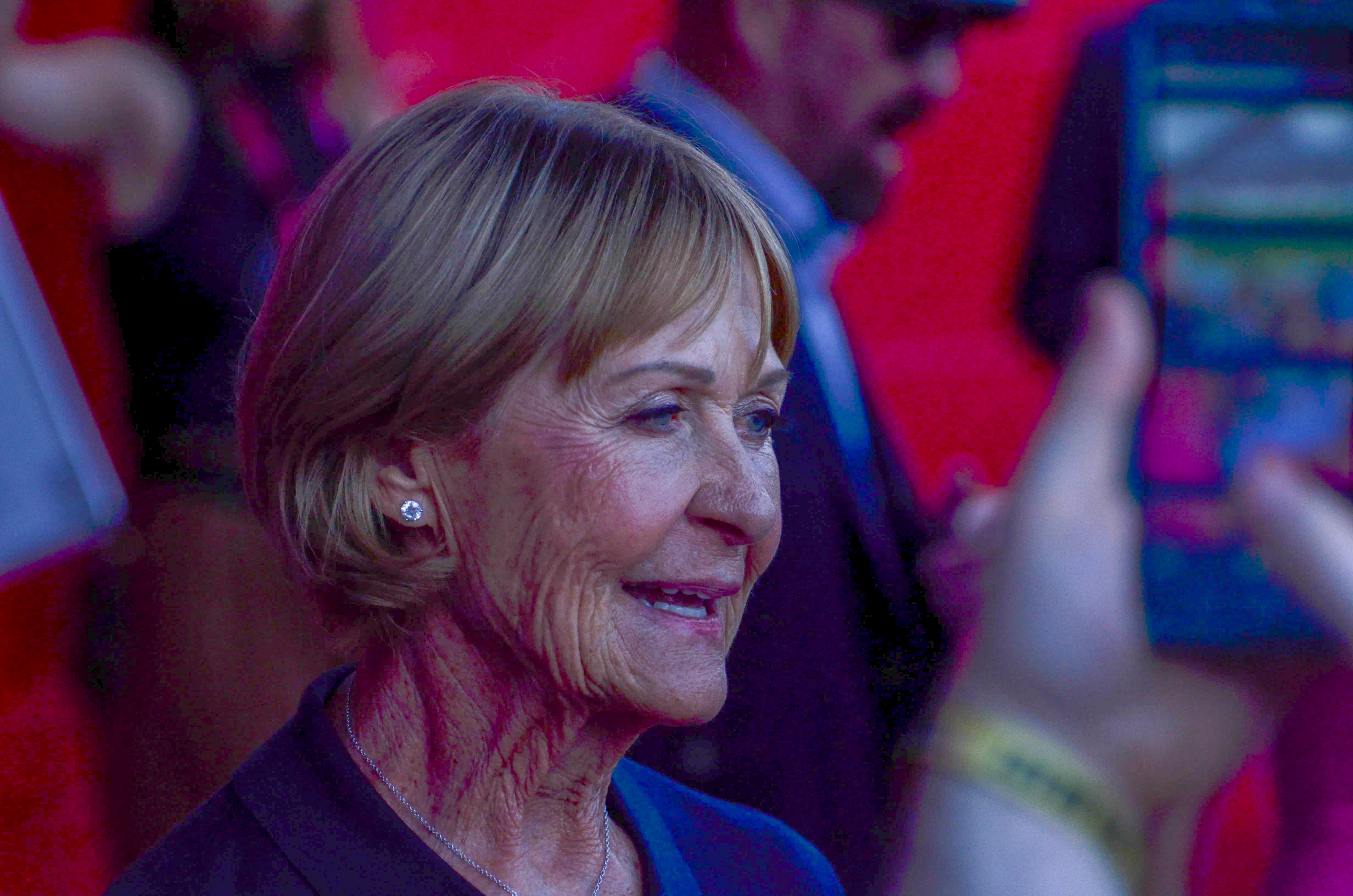 Patriots legend Tom Brady's mother, Galynn Patricia Brady. Former teammates, coaches, friends, family, and 60,000 fans were at Gillette Stadium for the induction of Tom Brady into the New England Patriots Hall of Fame Wednesday, June 12 in Foxborough, Mass.