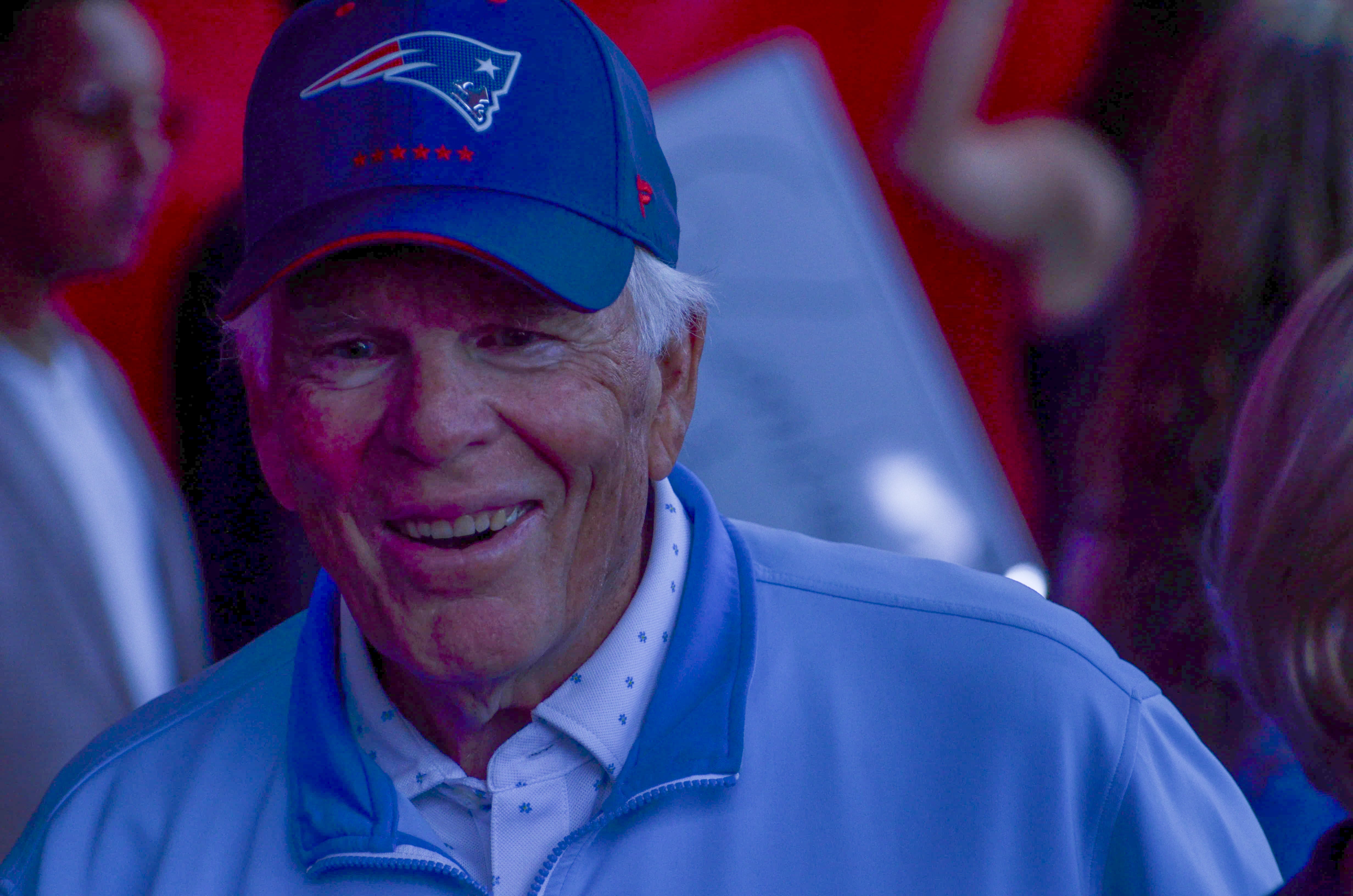 Patriots legend Tom Brady's father, Tom Brady Sr.. Former teammates, coaches, friends, family, and 60,000 fans were at Gillette Stadium for the induction of Tom Brady into the New England Patriots Hall of Fame Wednesday, June 12 in Foxborough, Mass.