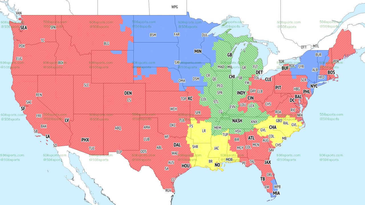 NFL Week 1 FOX broadcast map