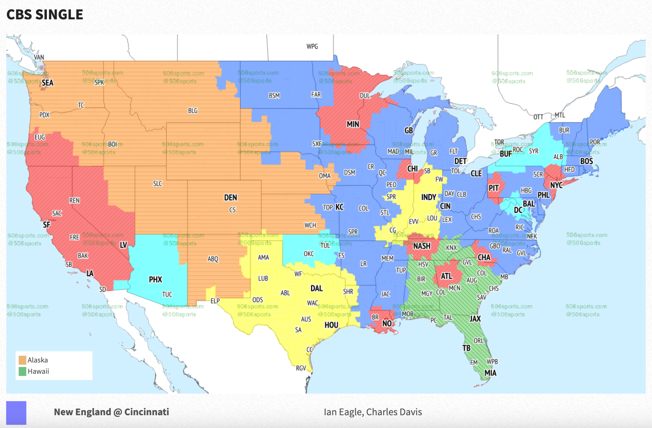 Bengals Patriots Broadcast Map