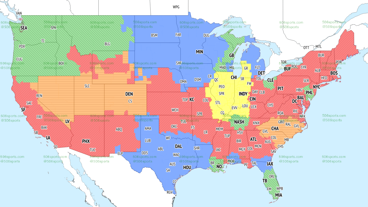 NFL Week 3 CBS Broadcast Map