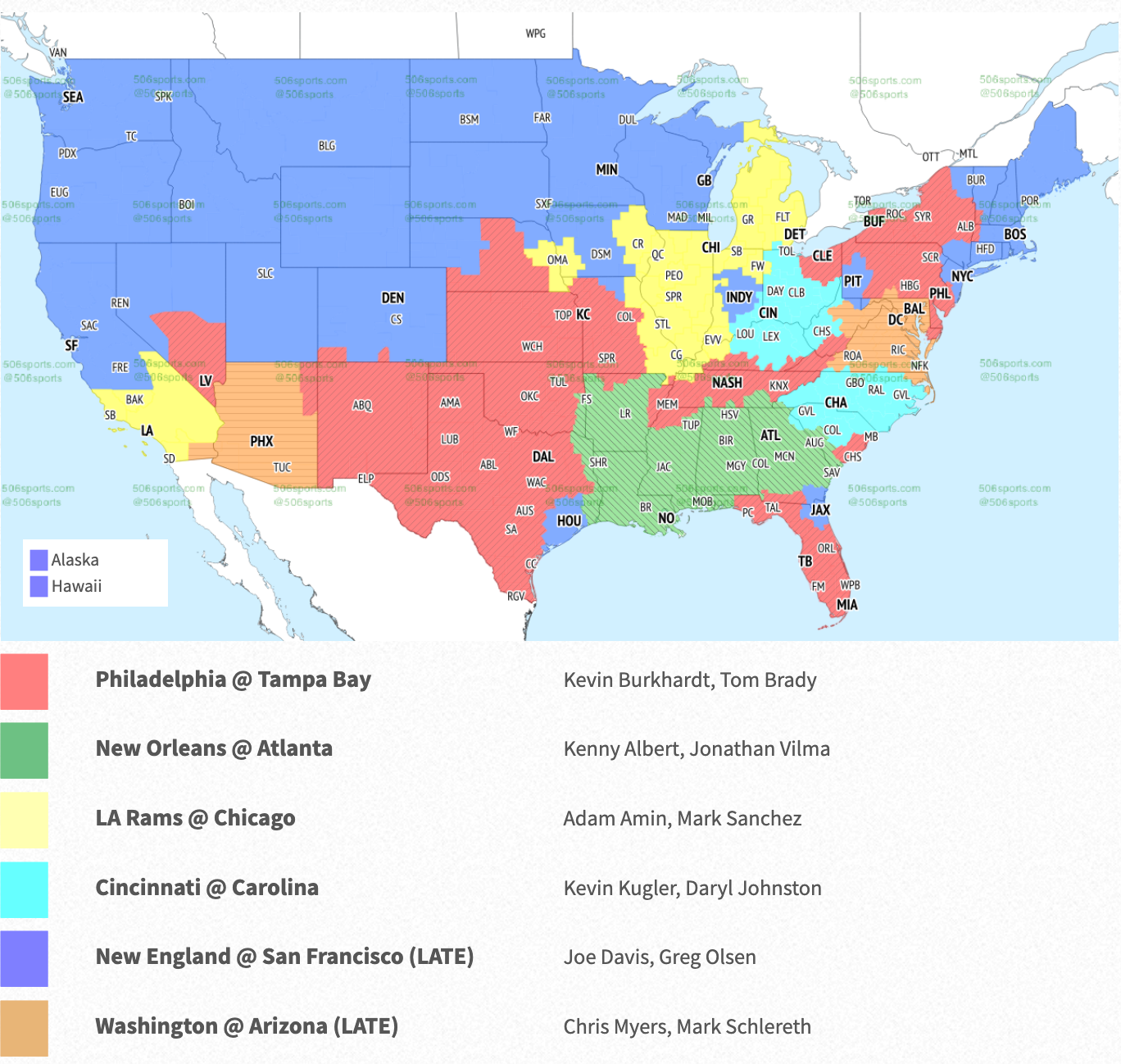 Week 4 Broadcast Map - FOX