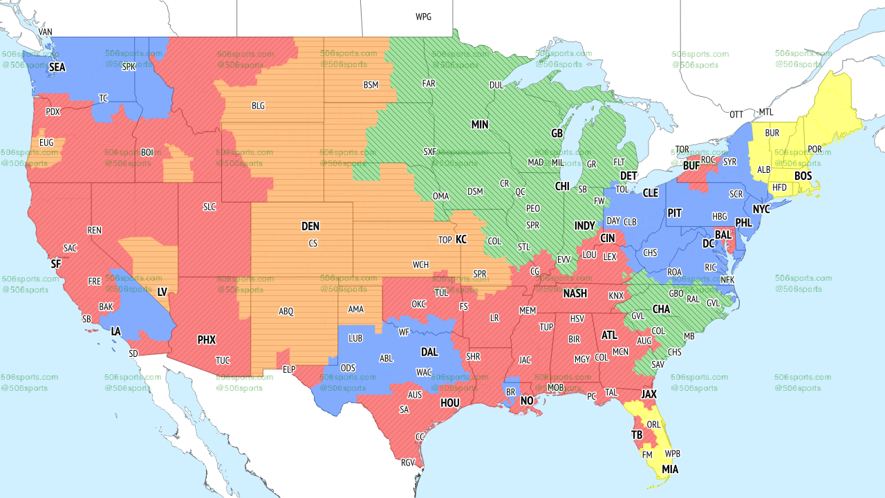 Las Vegas Raiders broadcast map