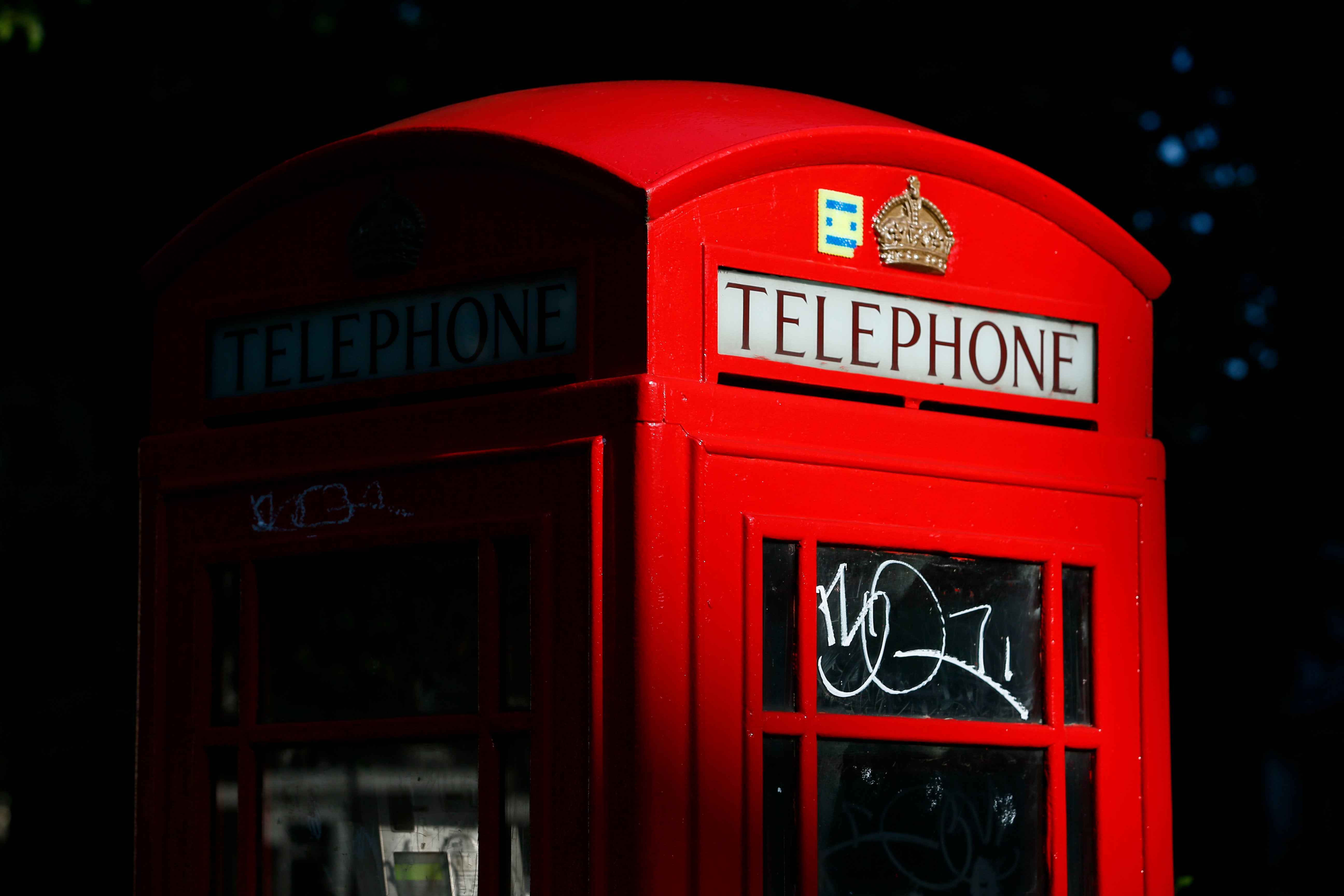 Aug 8, 2012; London, USA; Phone booth in London during the London 2012 Olympic Games