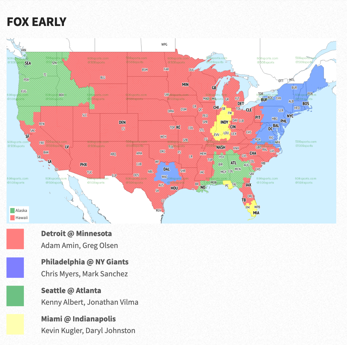 FOX Broadcast Map - Week 7