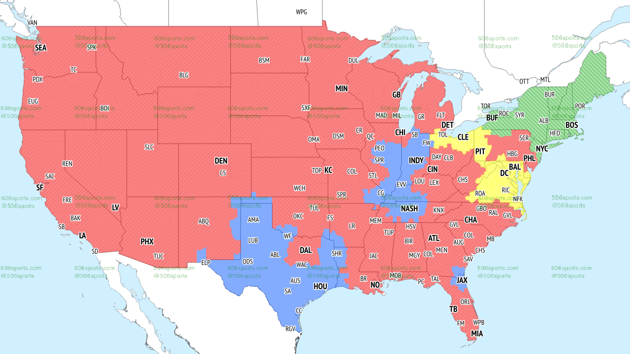 CBS Week 8 broadcast map