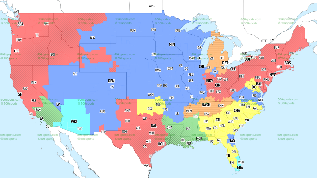 Fox broadcast map week 8