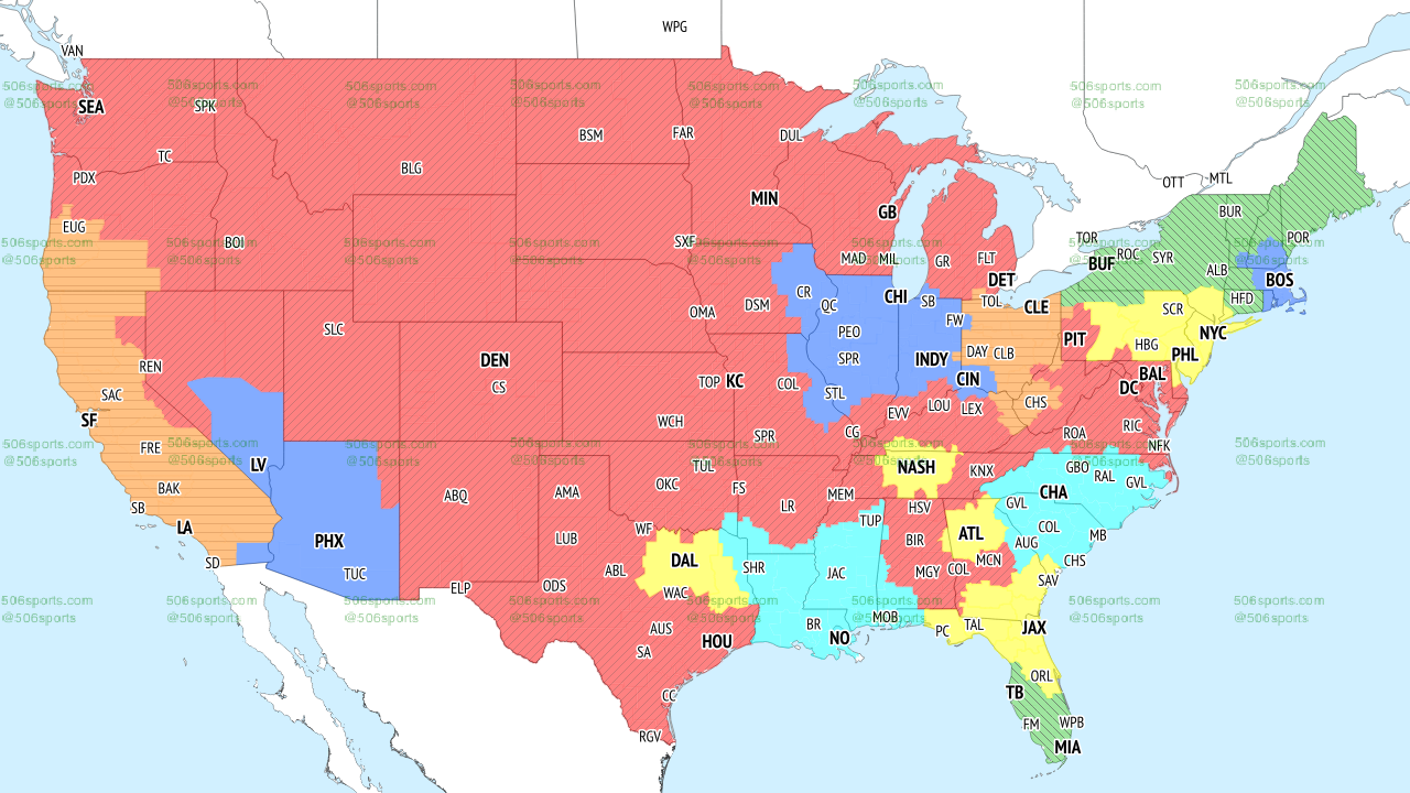 CBS NFL Week 9 Broadcast Map