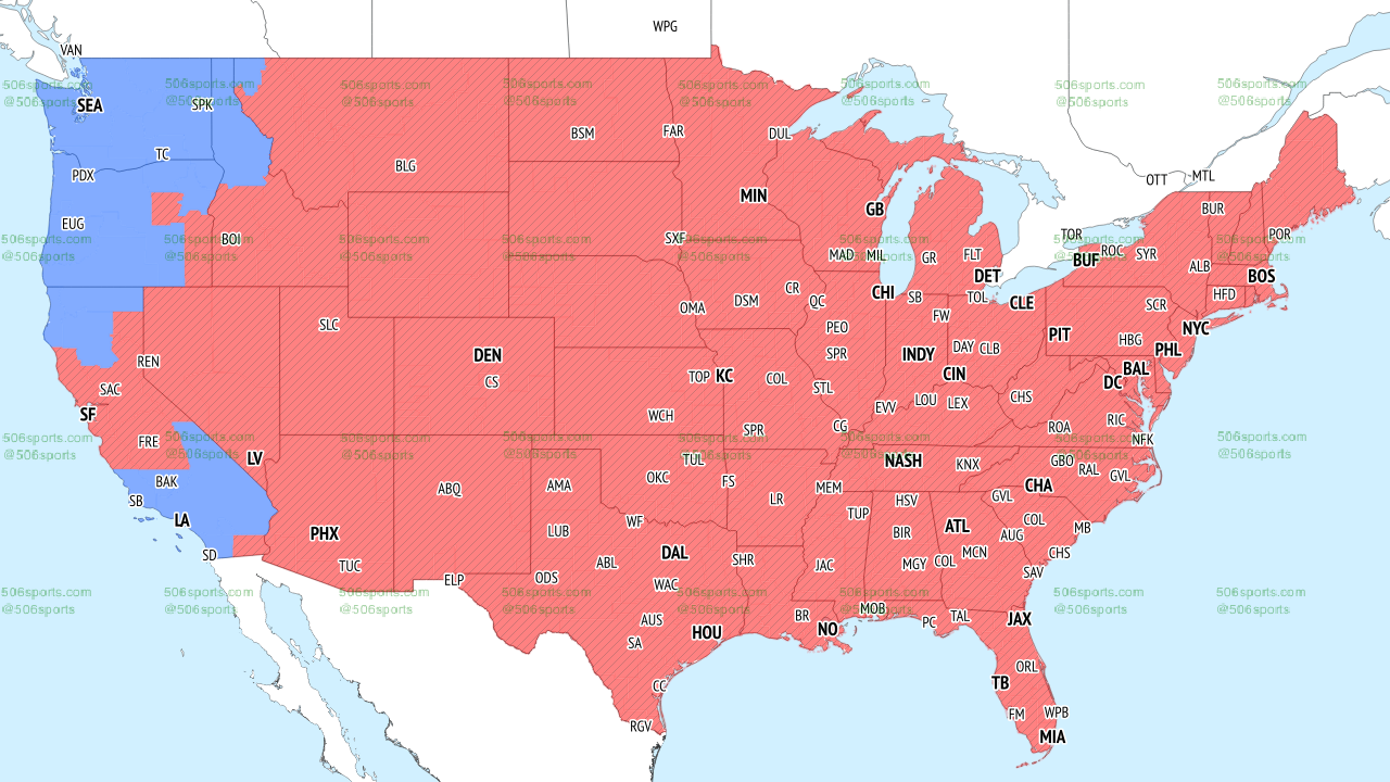 Fox week 9 late broadcast map