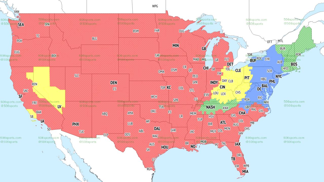 Week 9 broadcast map