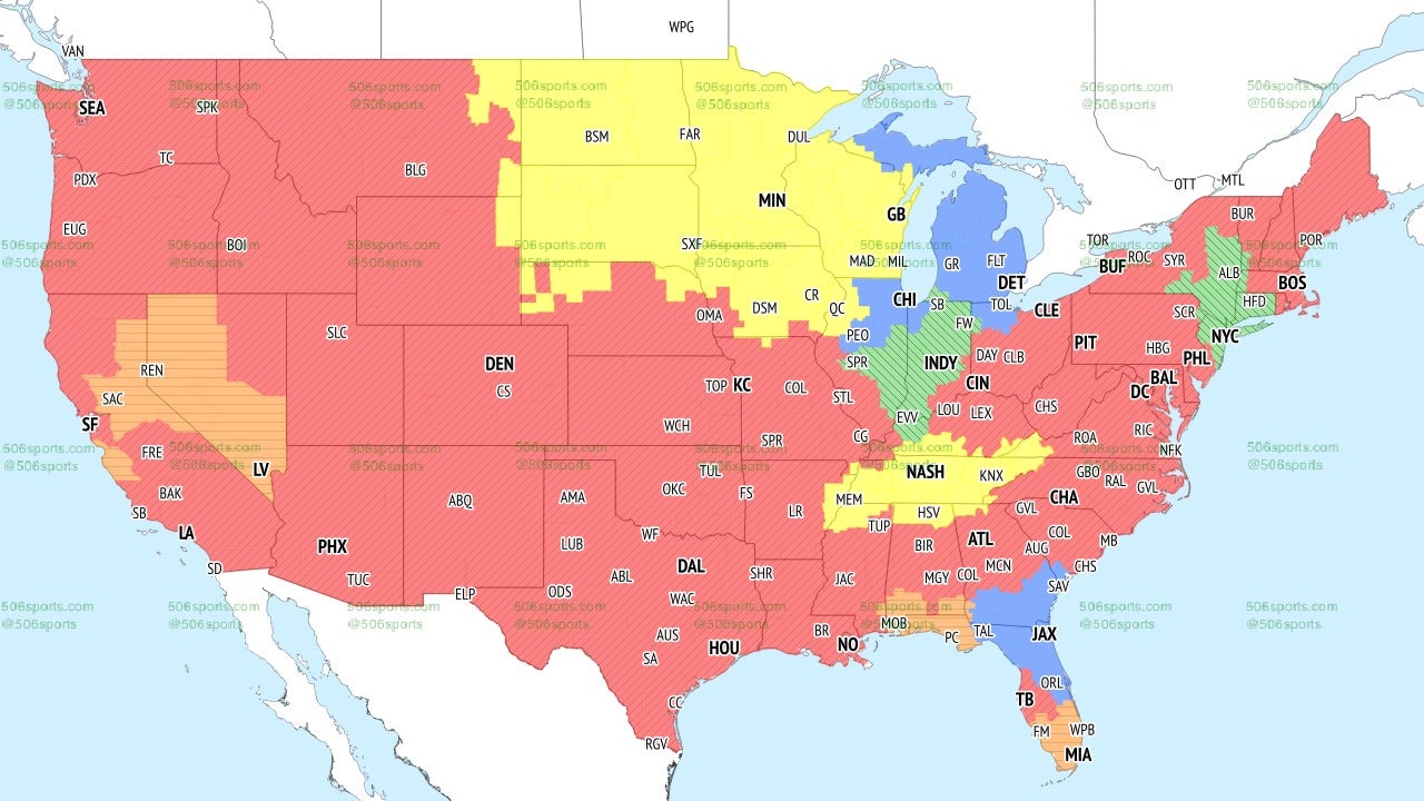 NFL Week 11 broadcast map CBS early slate