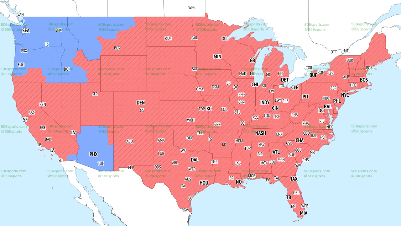 Fox week 12 late broadcast map