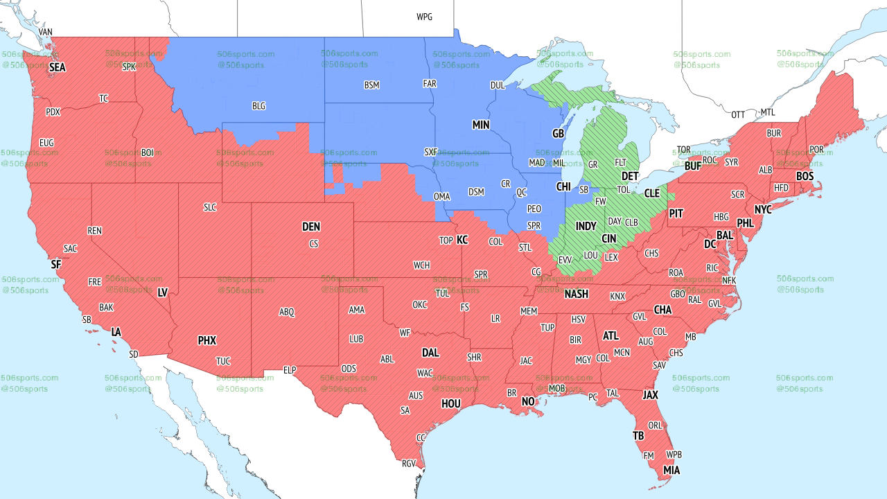506 Sports Fox Week 12 Broadcast Map