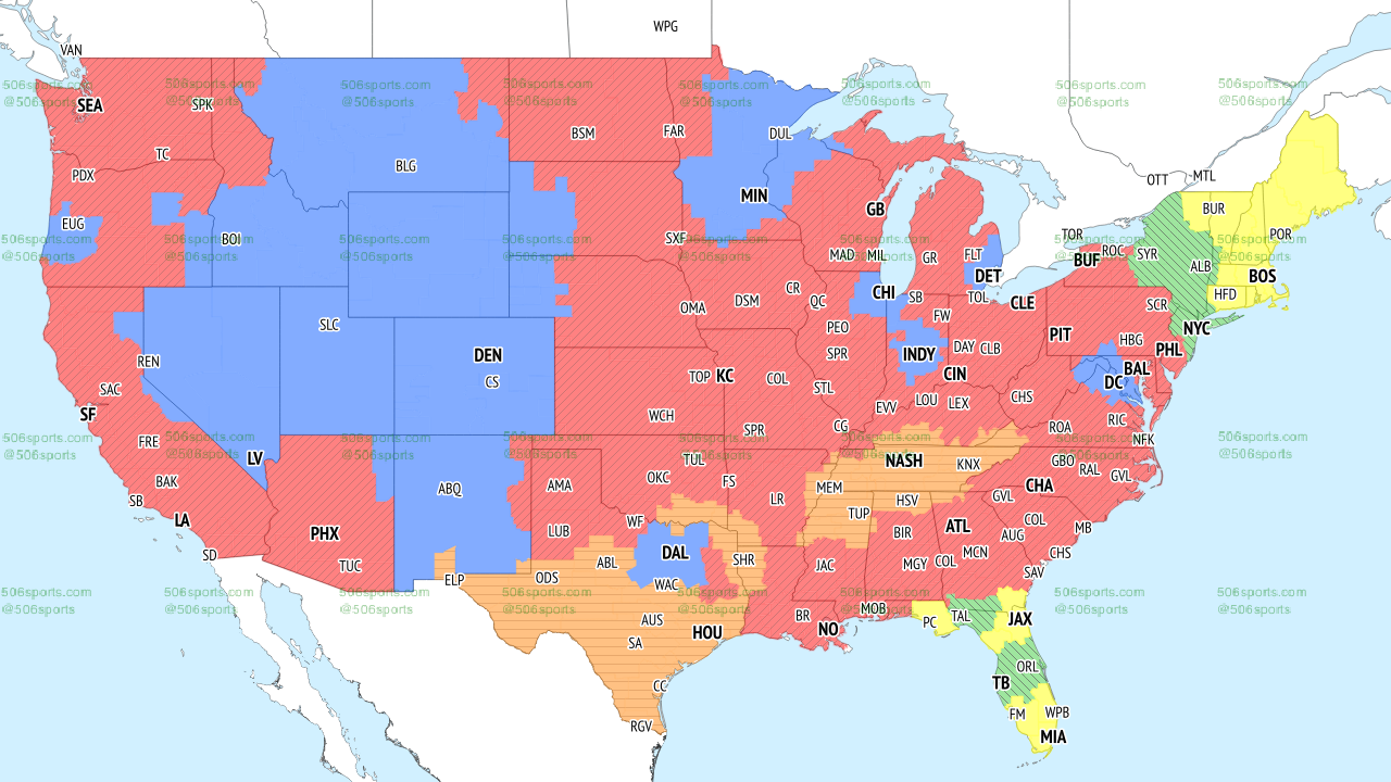 CBS Week 12 broadcast map