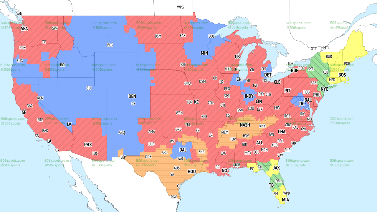 Las vegas Raiders broadcast map