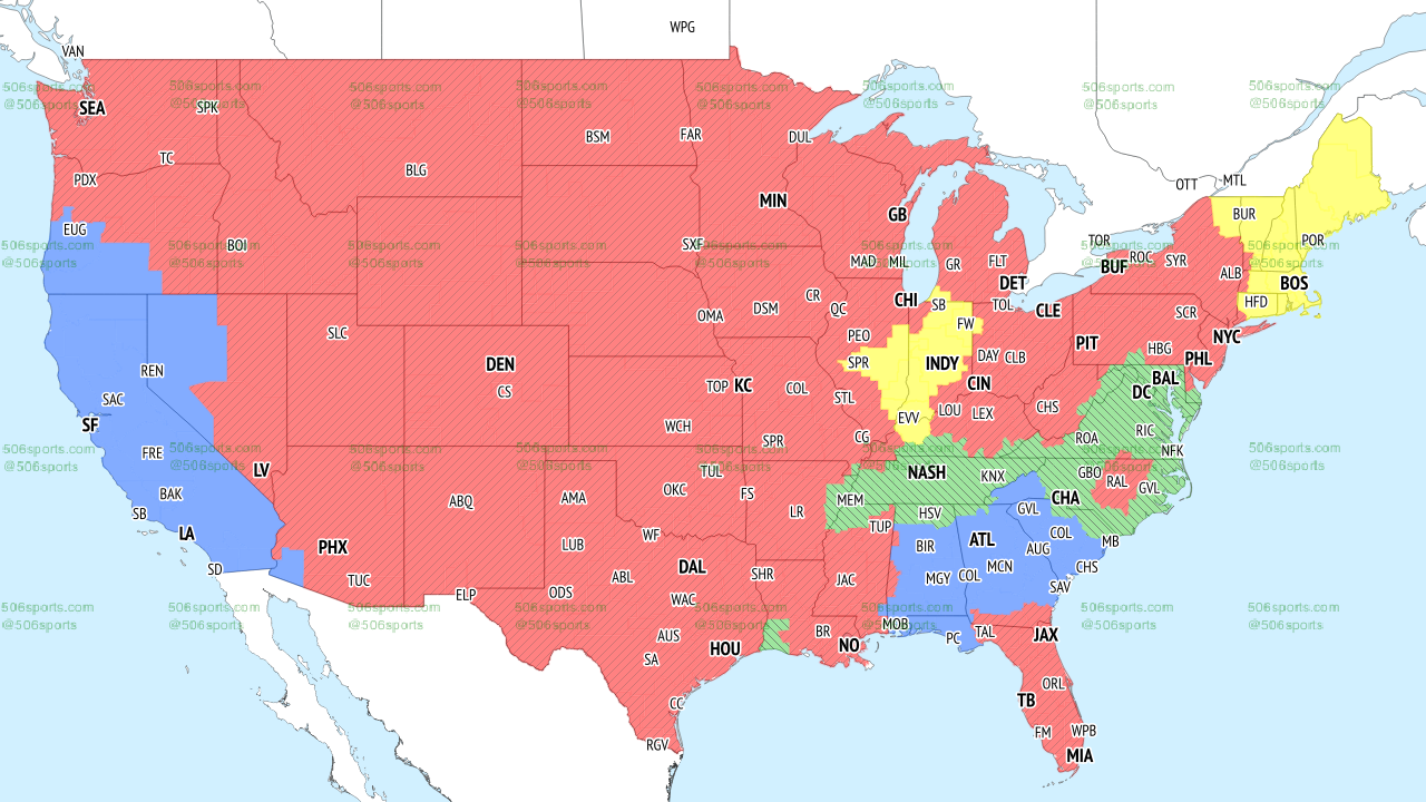 CBS Week 13 Broadcast Map