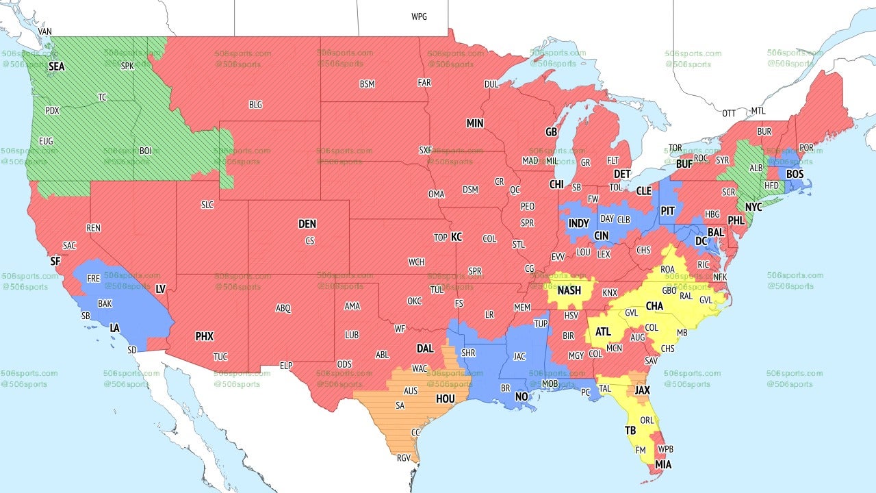 Fox Single NFL Broadcast Map Week 13