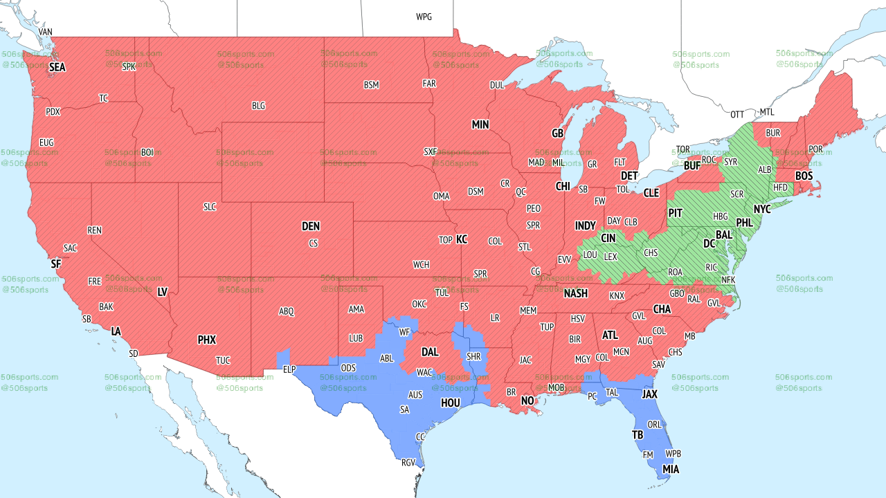 Chiefs vs. Browns Broadcast Map
