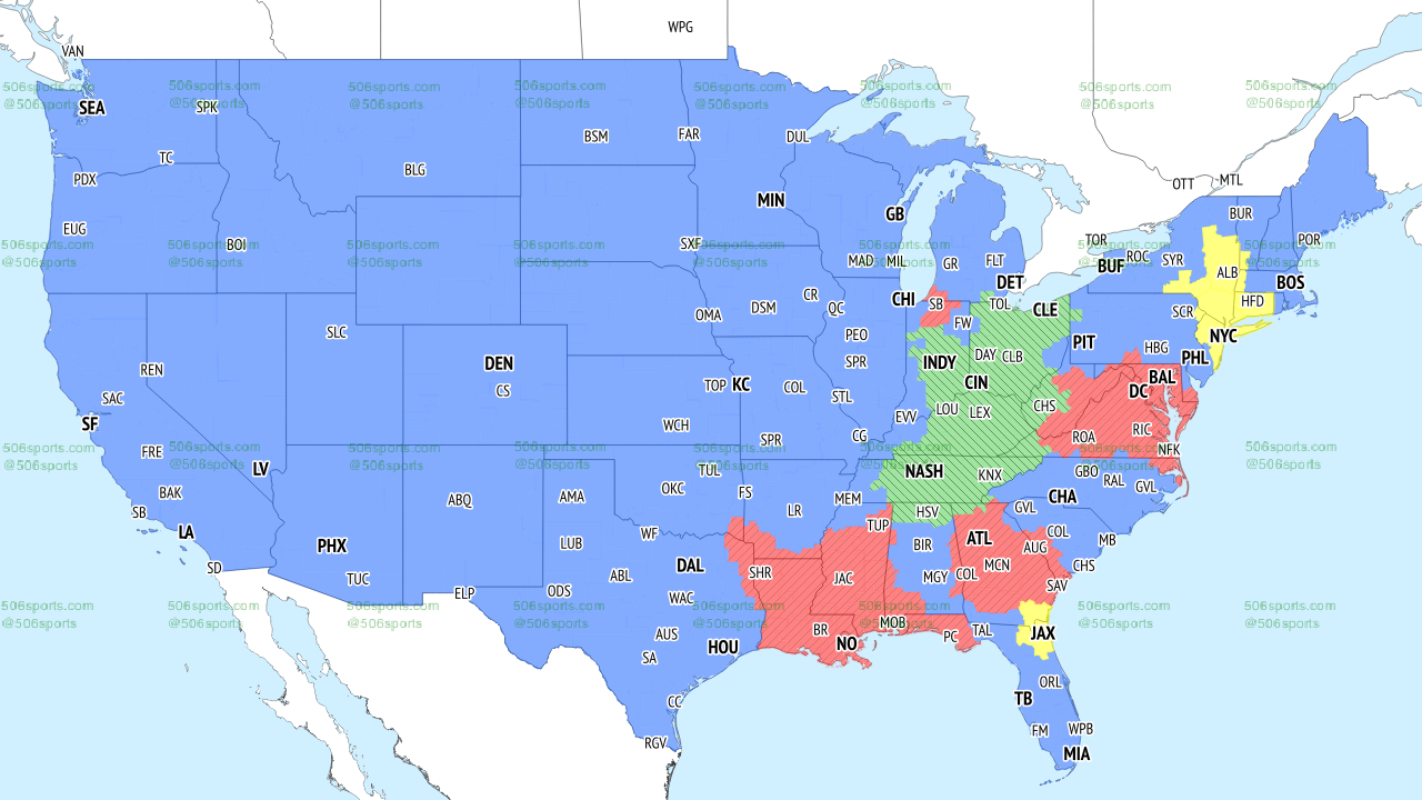 Fox Early broadcast map NFL Week 15