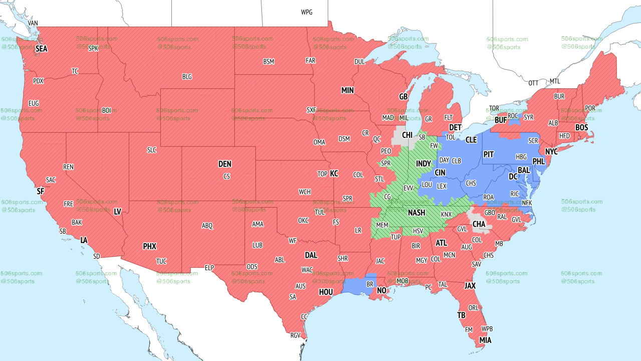 CBS Week 16 early slate broadcast map