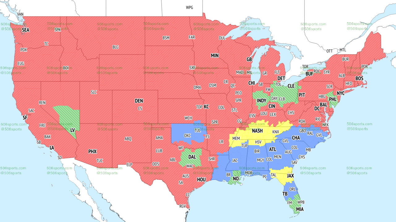 CBS Week 17 Broadcast Map