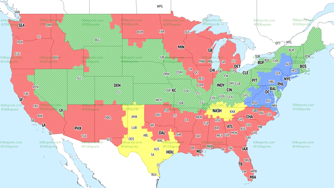 CBS Week 18 Broadcast Map