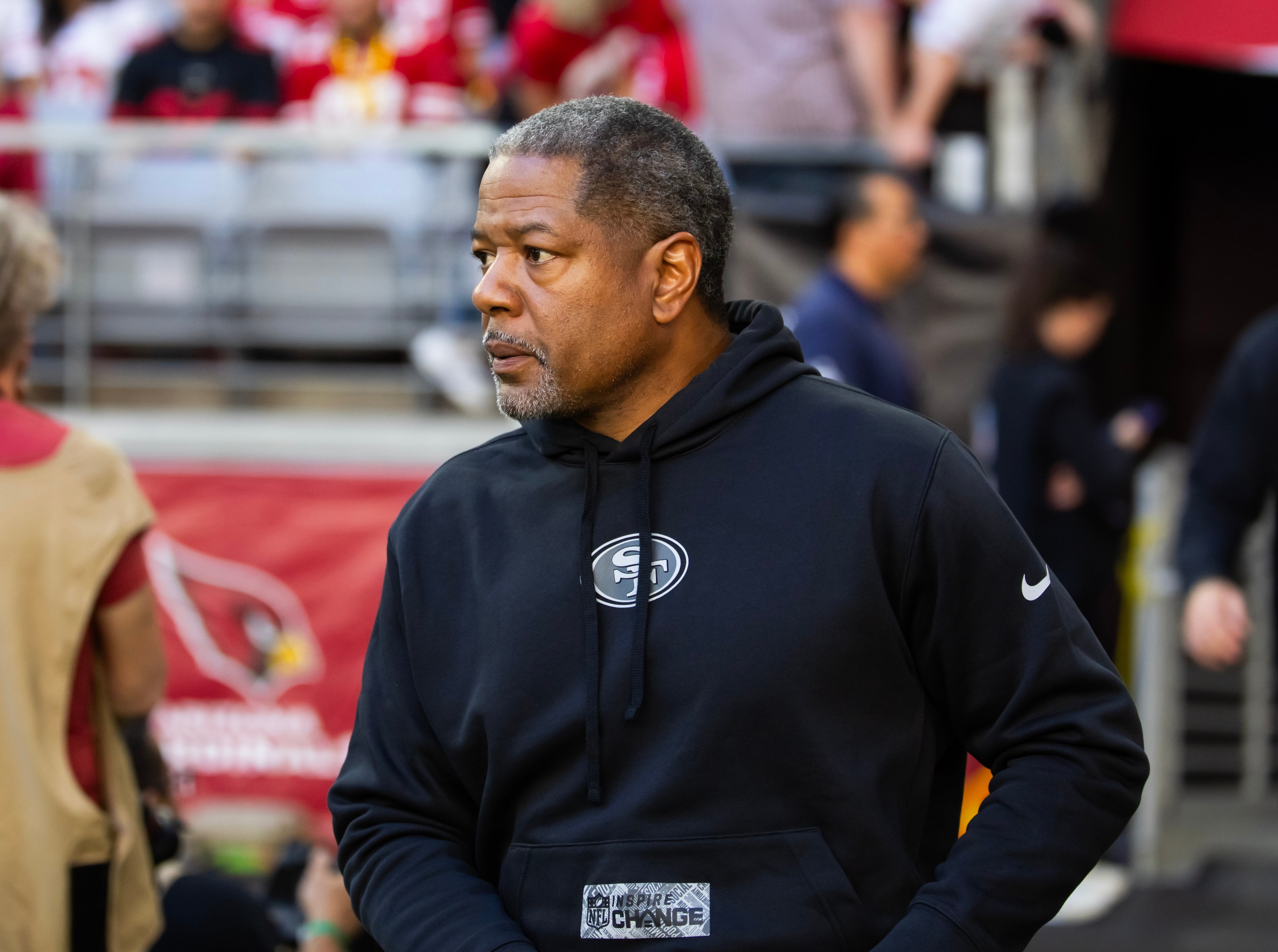 Dec 17, 2023; Glendale, Arizona, USA; San Francisco 49ers defensive coordinator Steve Wilks against the Arizona Cardinals at State Farm Stadium.