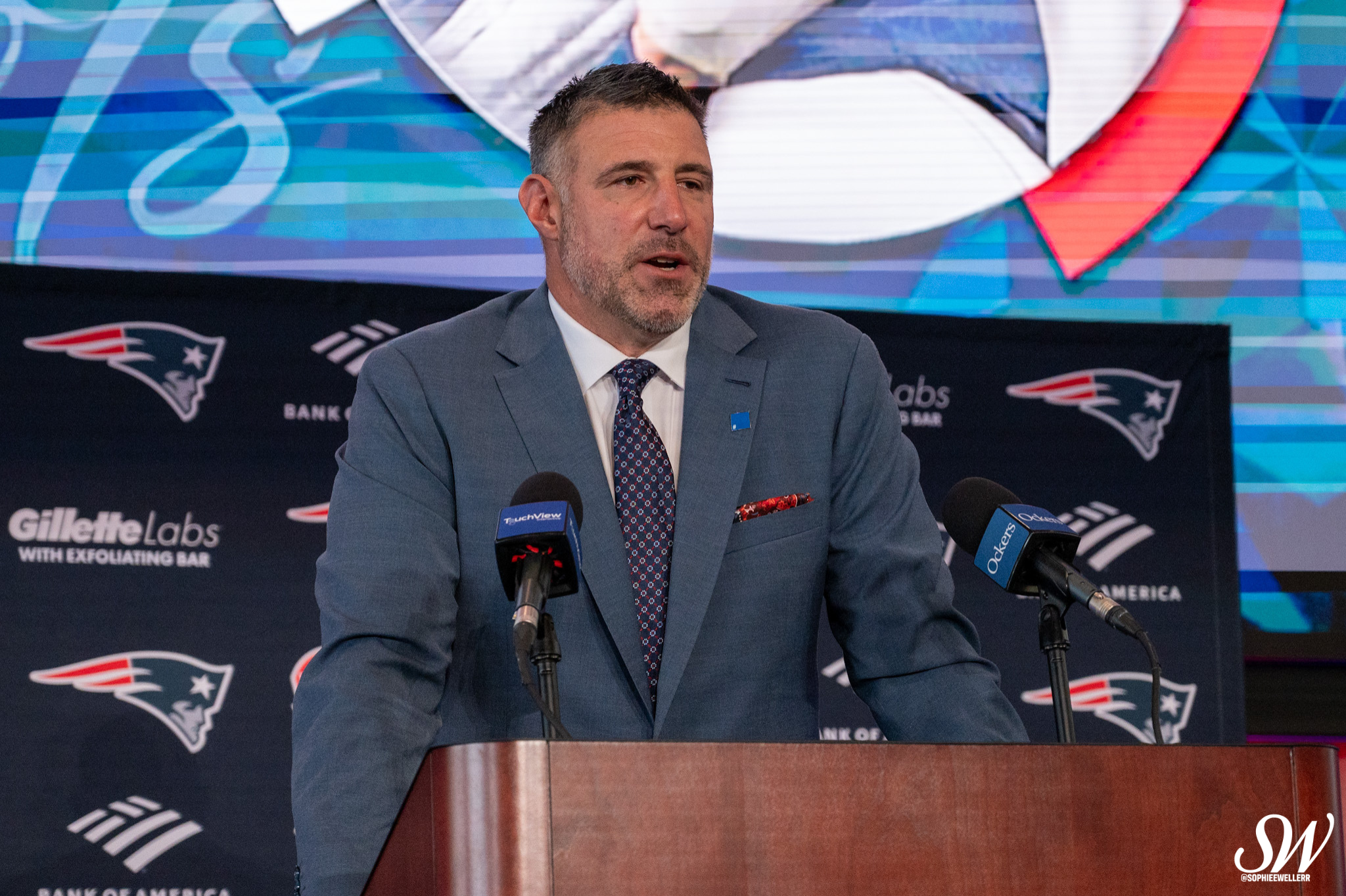 New England Patriots head coach Mike Vrabel's Introductory Press Conference at Gillette Stadium 