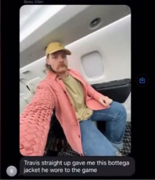 Beau Allen in Travis Kelce's jacket