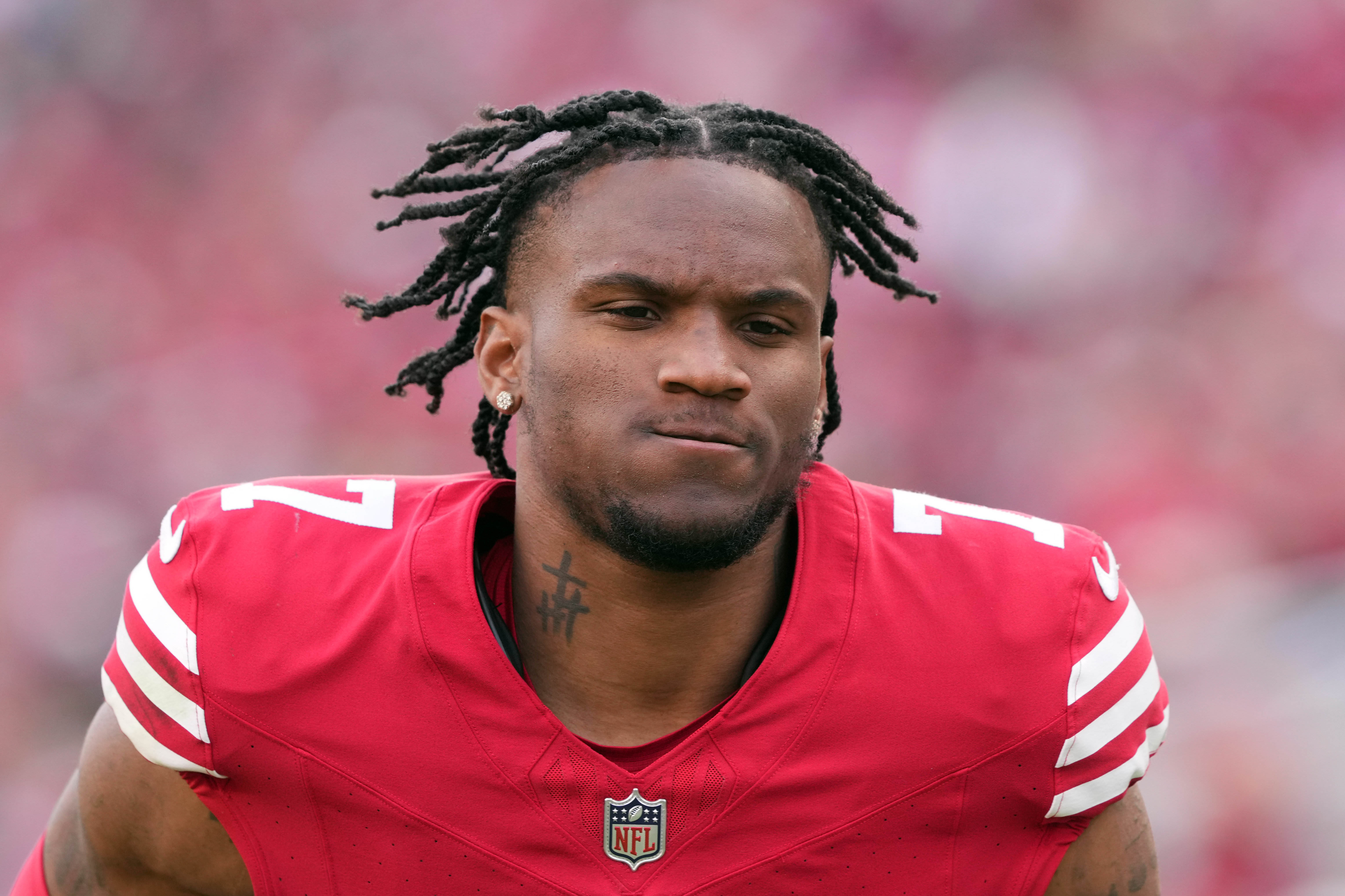 Dec 10, 2023; Santa Clara, California, USA; San Francisco 49ers cornerback Charvarius Ward (7) during the first quarter against the Seattle Seahawks at Levi's Stadium.