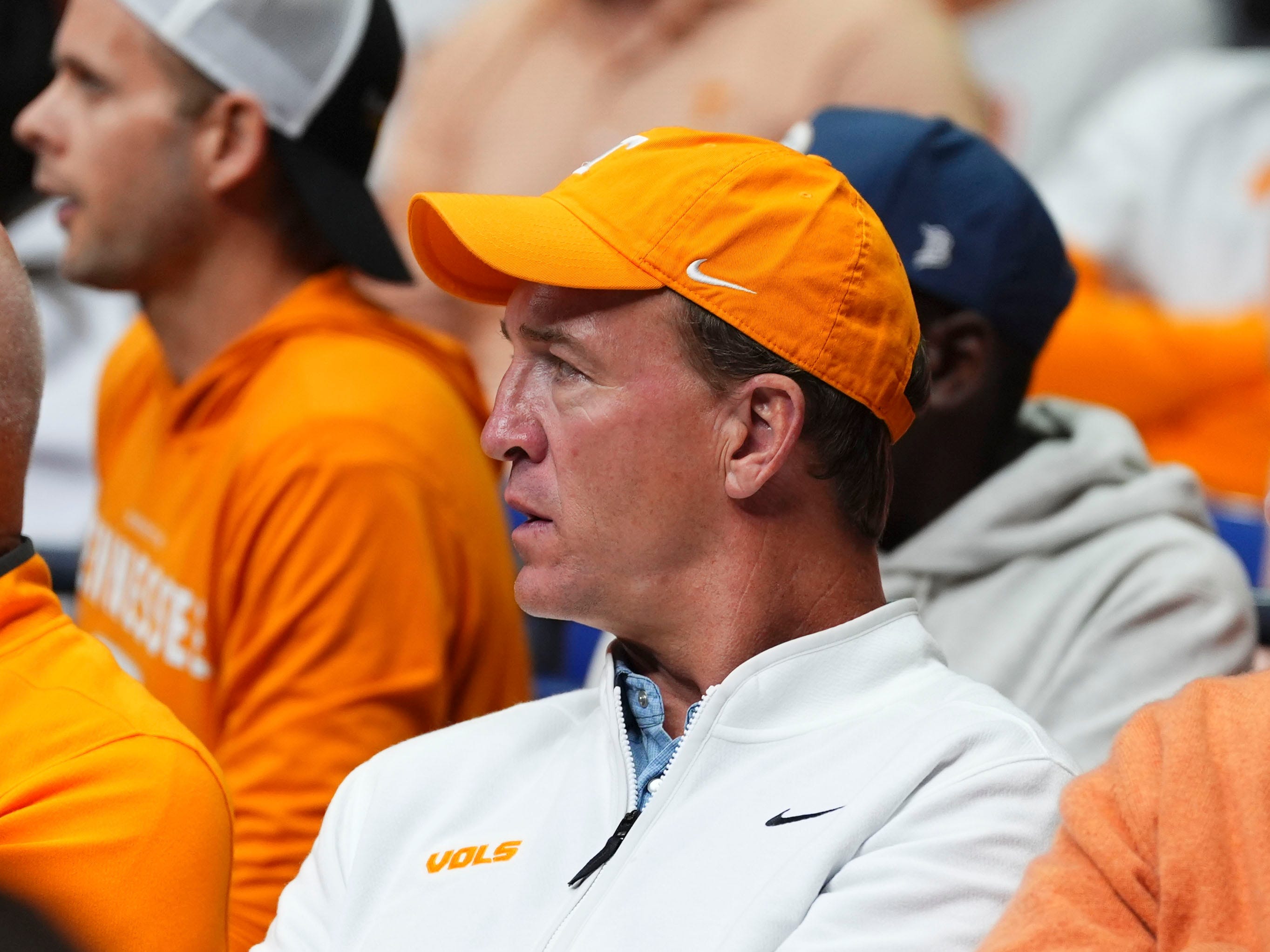 Peyton Manning watches Tennessee against Kentucky at the Sweet 16 of the NCAA college basketball tournament on Friday, March 28, 2025, in Indianapolis, IN.