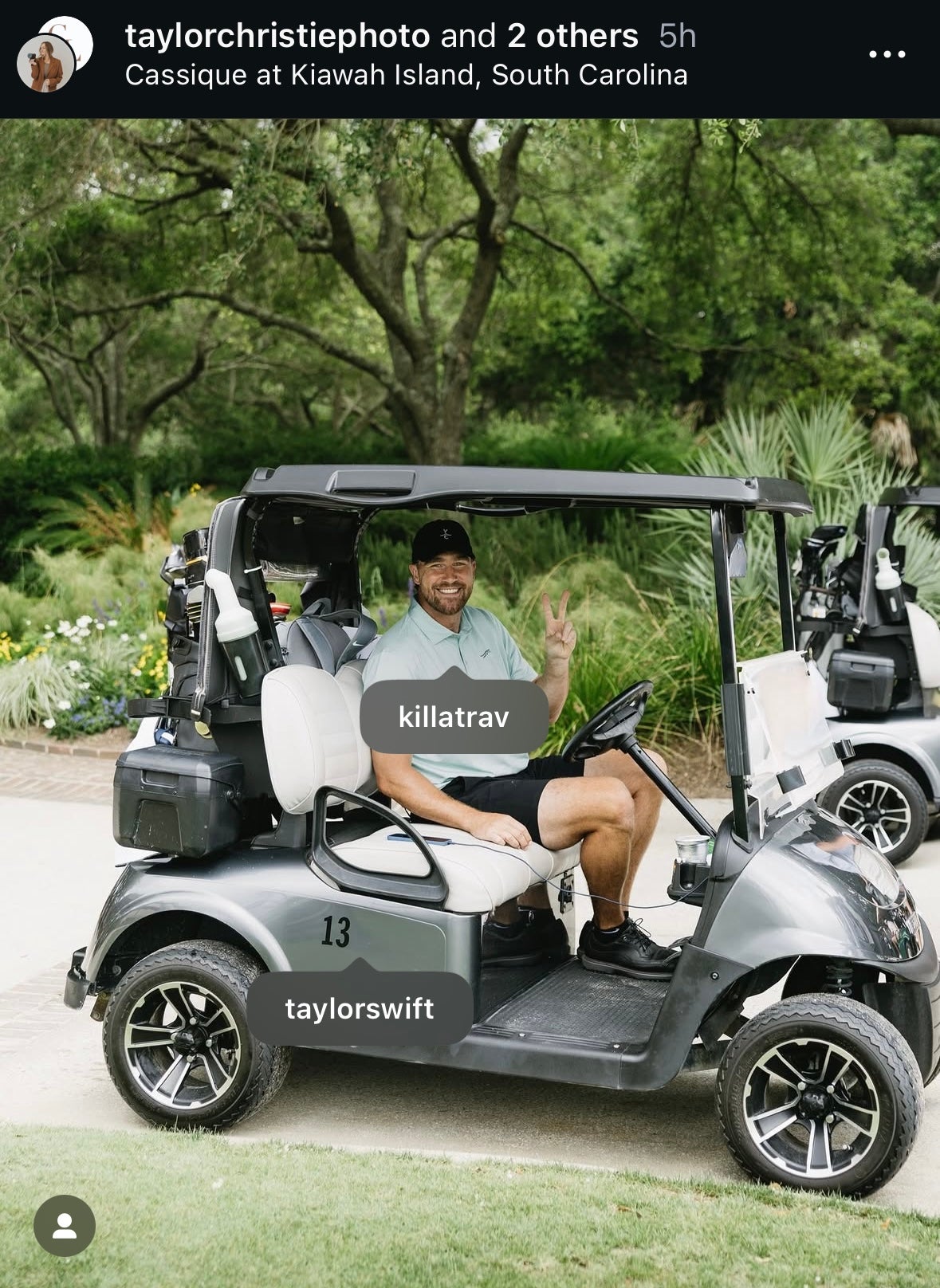 Travis Kelce at Greg Olsen charity golf tournament