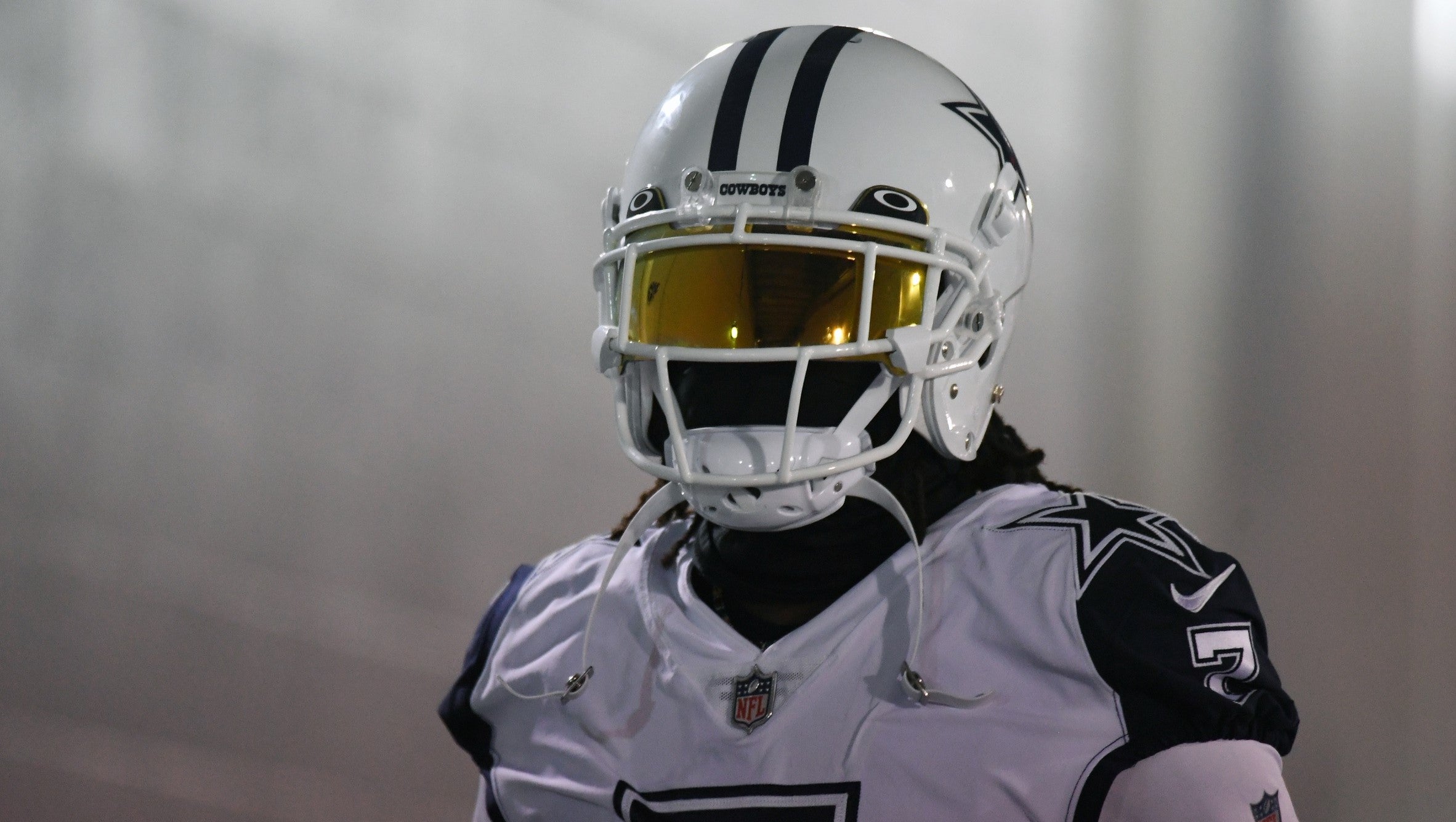 Dec 29, 2022; Nashville, Tennessee, USA; Dallas Cowboys cornerback Trevon Diggs (7) takes the field before the game against the Tennessee Titans at Nissan Stadium.
