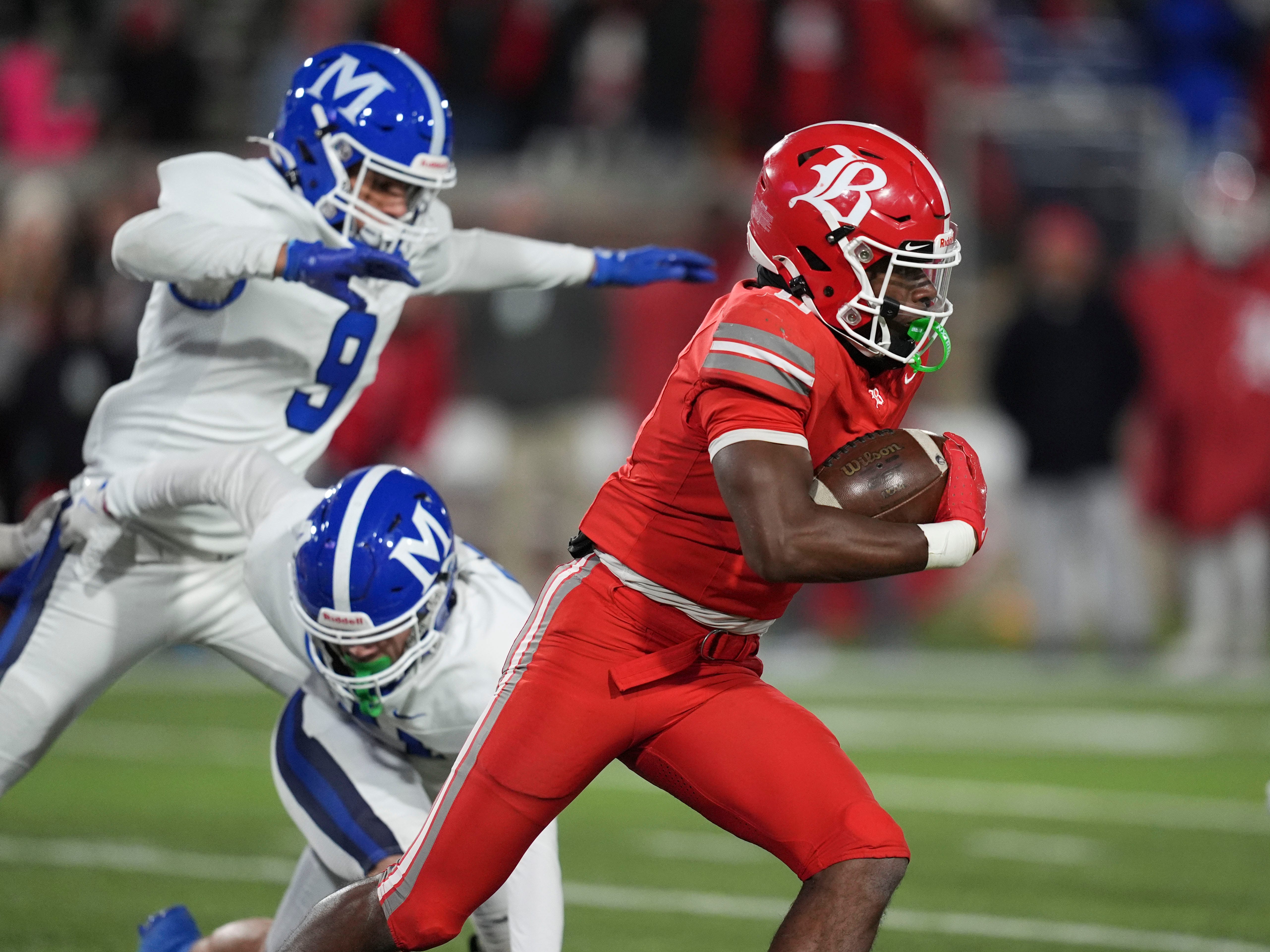 Baylor's David Gabriel Georges on the run play against McCallie in the the TSSAA Division II-AAA Bluecross Bowl on Thursday, Dec. 5, 2024, in Chattanooga, Tenn.