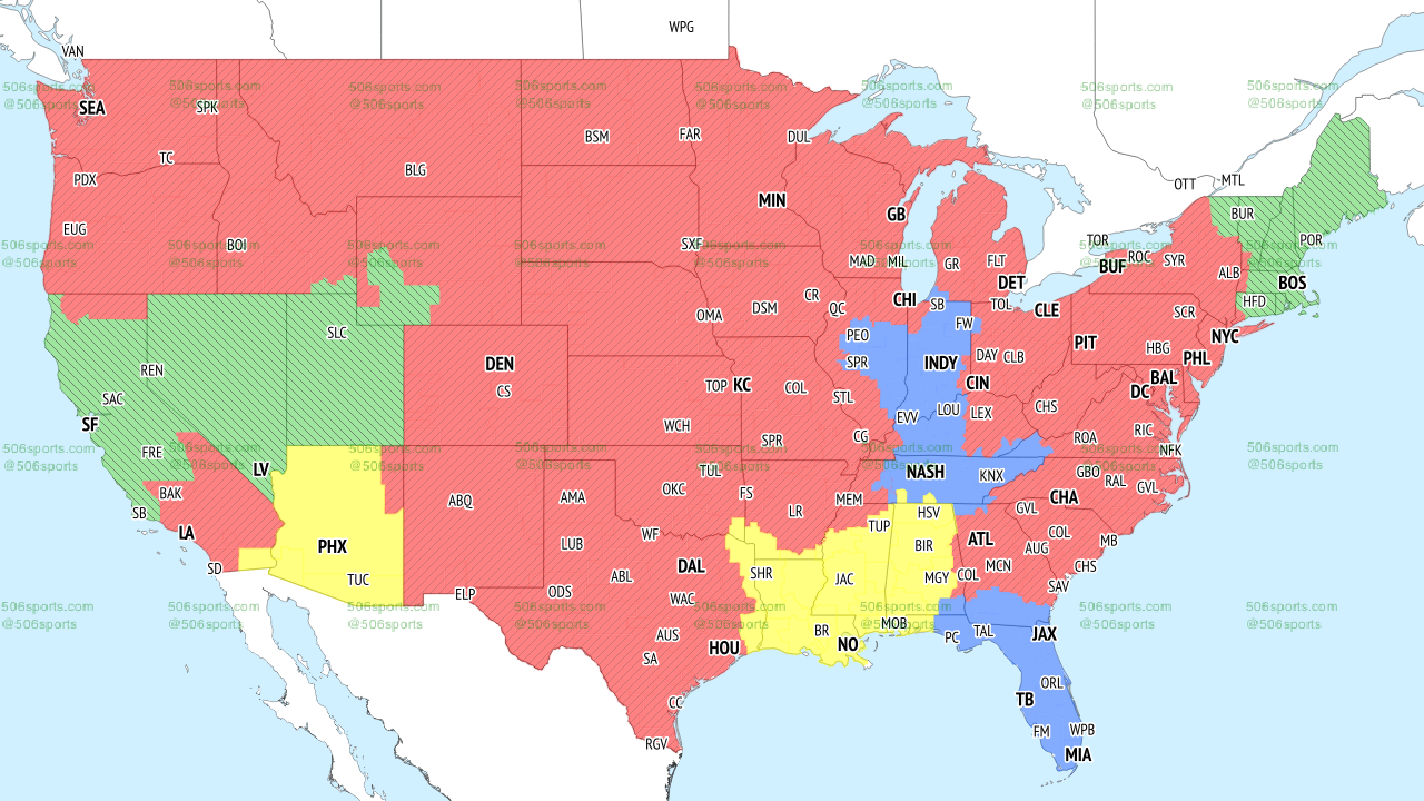 CBS Week 1 early slate broadcast map