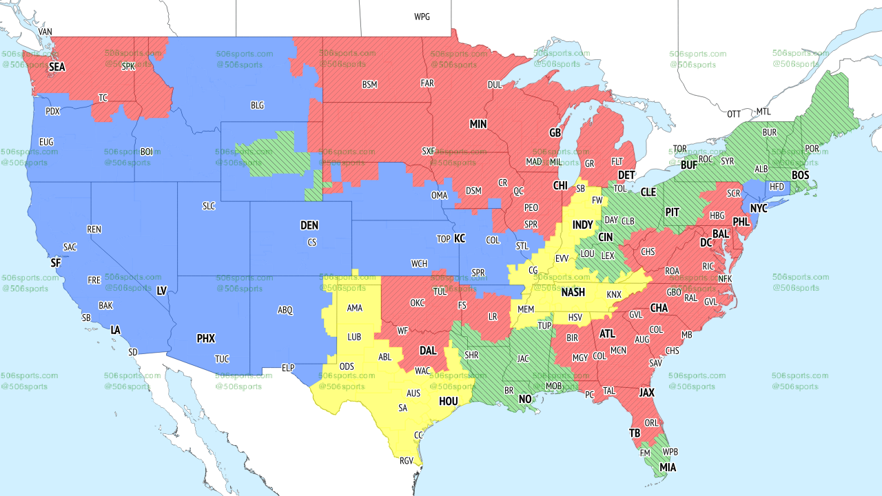 Week 4 CBS early slate broadcast map