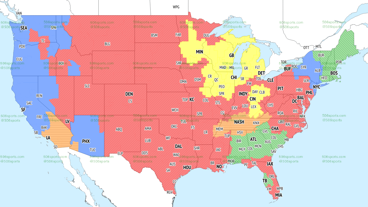 CBS' Week 9 early window broadcast map