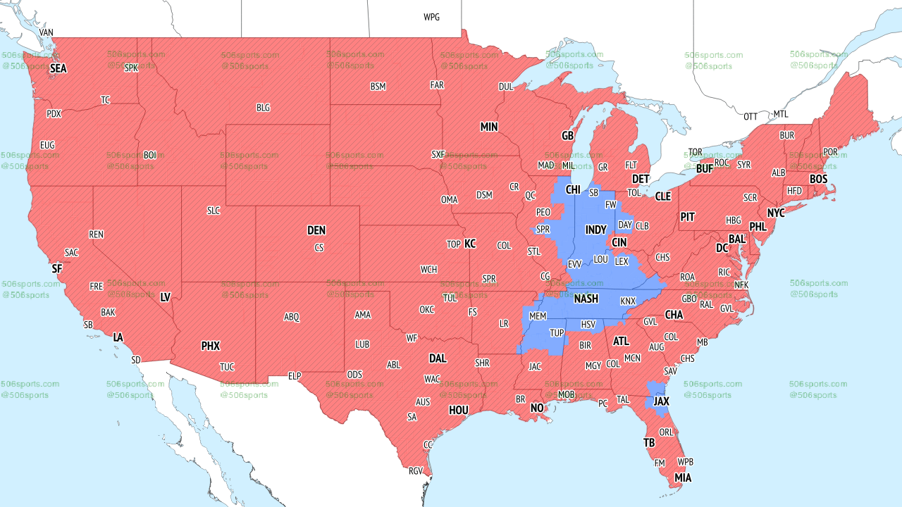 Week 8 CBS broadcast map
