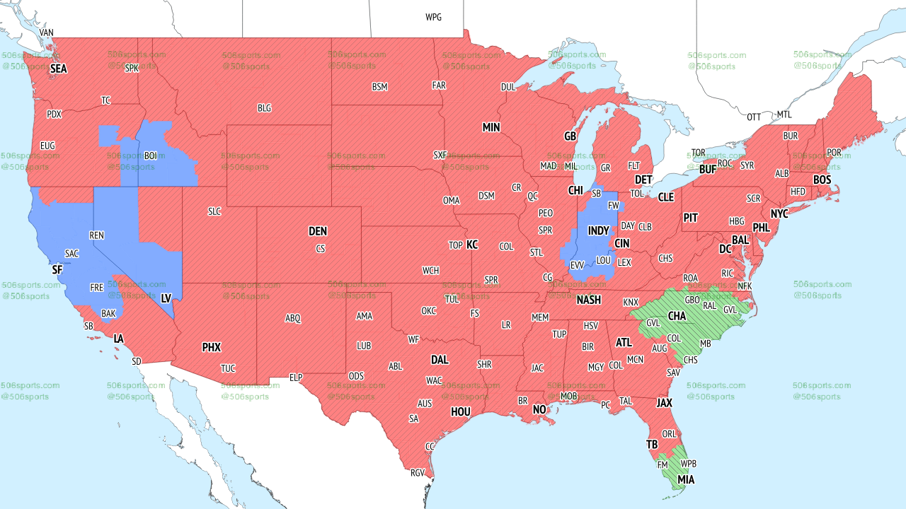 506 Sports Fox Early Week 5 broadcast map