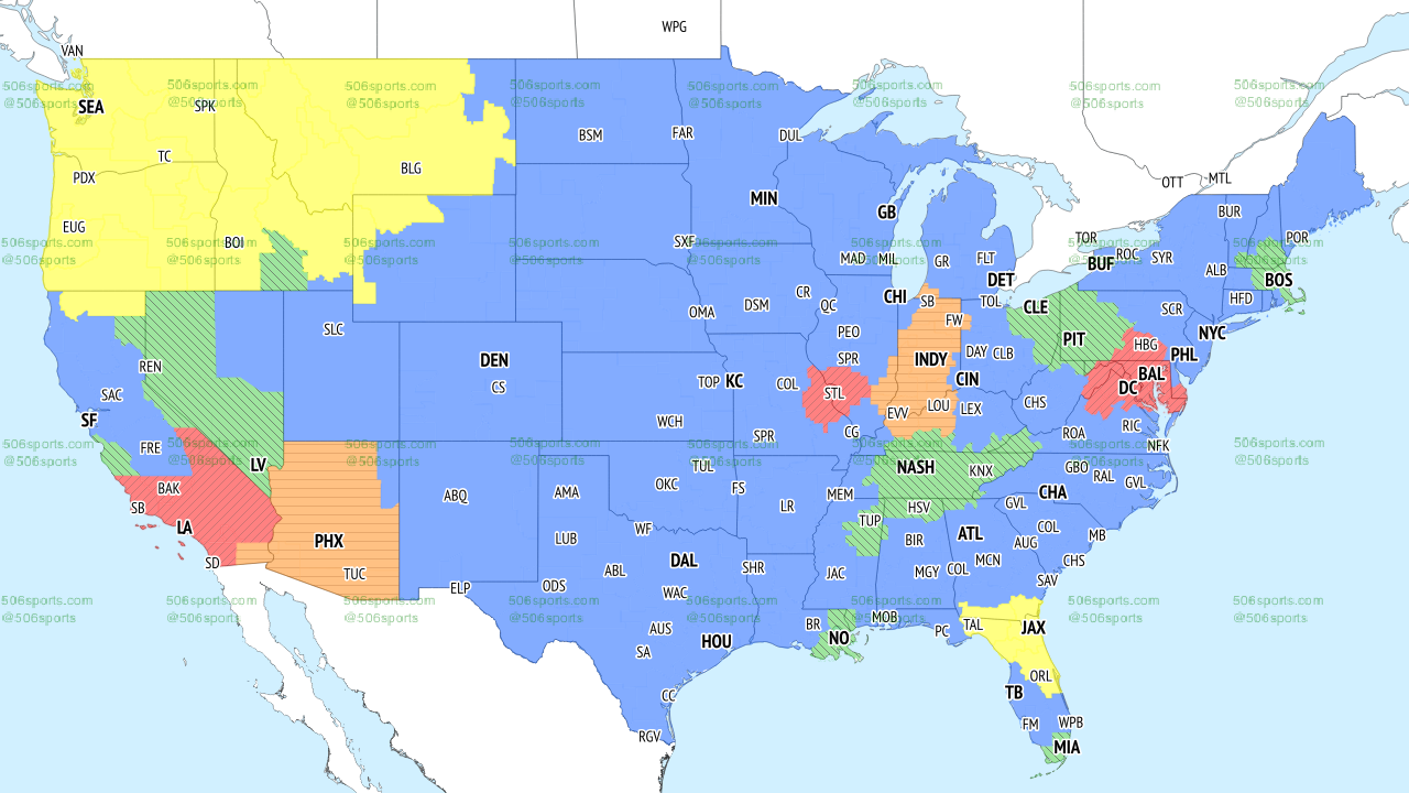 FOX Week 6 Broadcast map