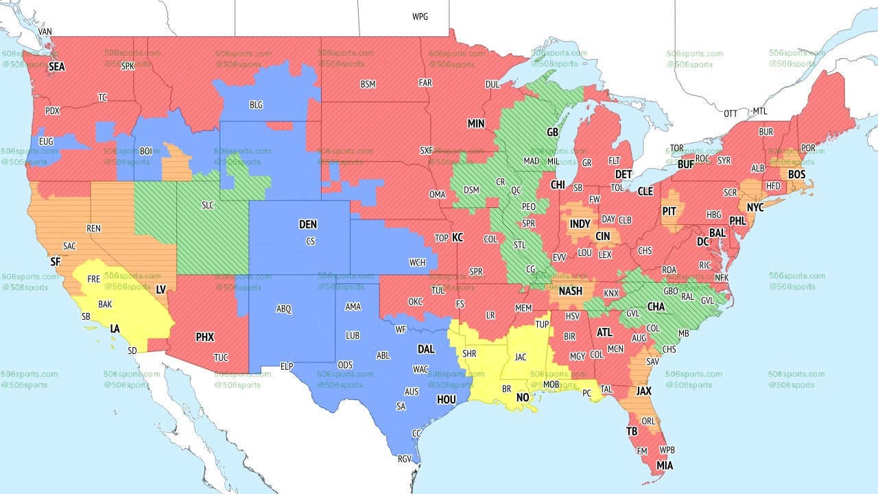 Week 9 NFL Broadcast Map for Fox Sports