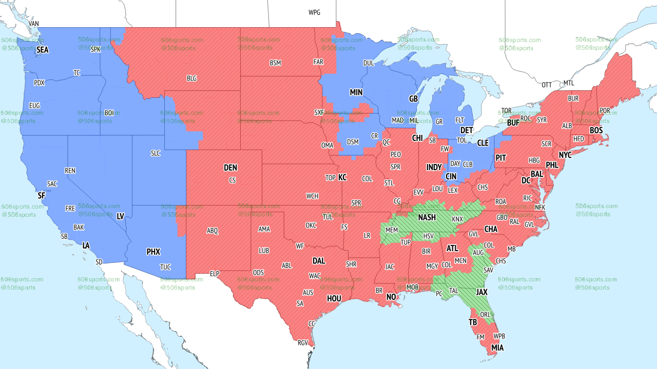 CBS' NFL Week 13 broadcast map