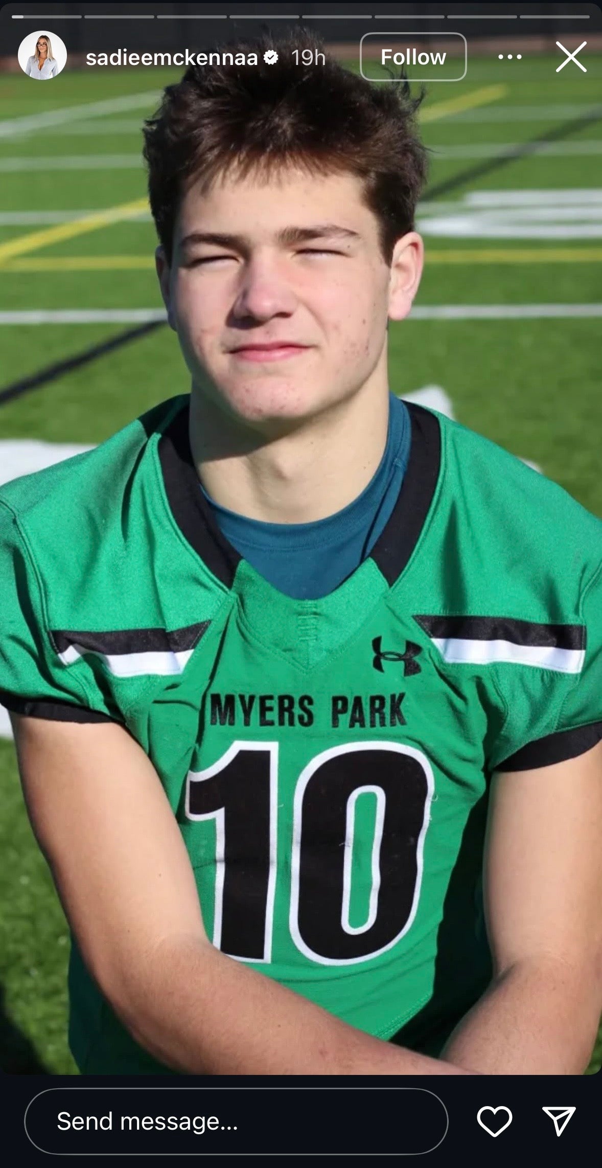 Sadie McKenna dresses up as Drake Maye for Halloween