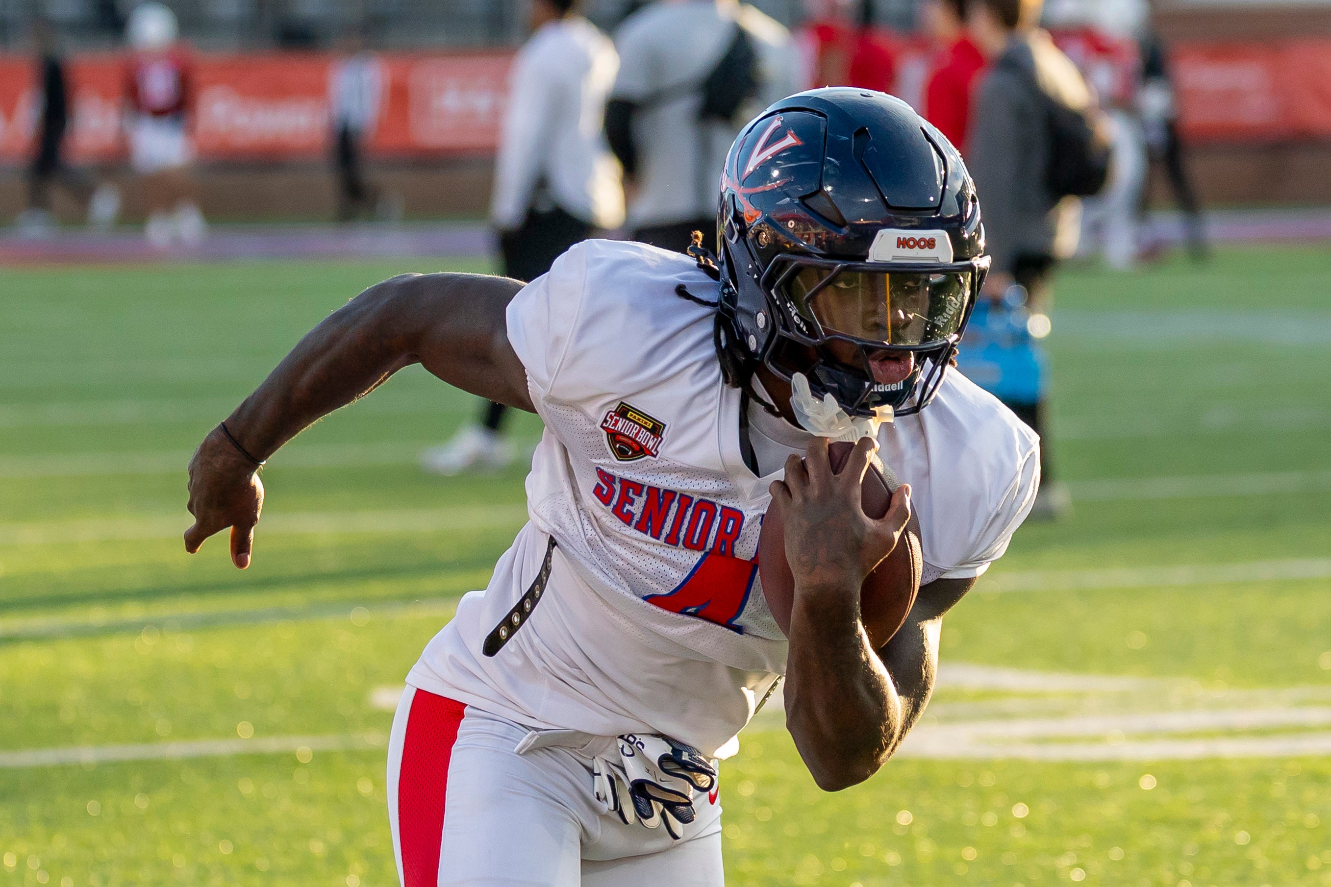 Kansas City Chiefs senior Bowl game three offensive standouts running back J'Mari Taylor Virginia