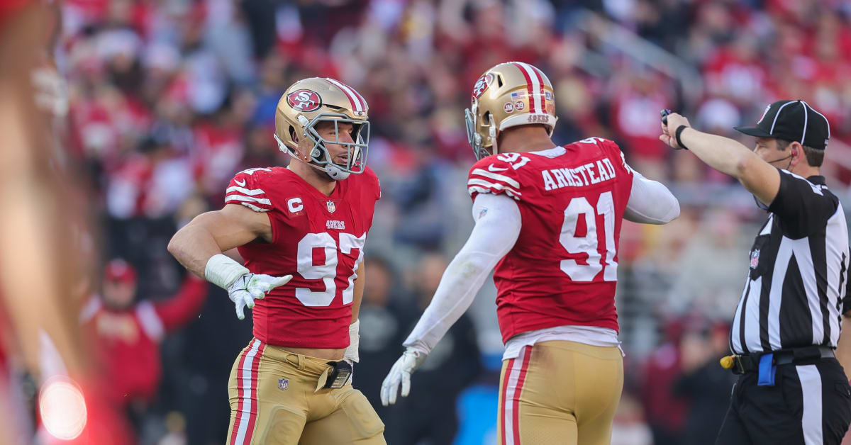 Watch 49ers' Nick Bosa celebrate wildly after injury scare vs