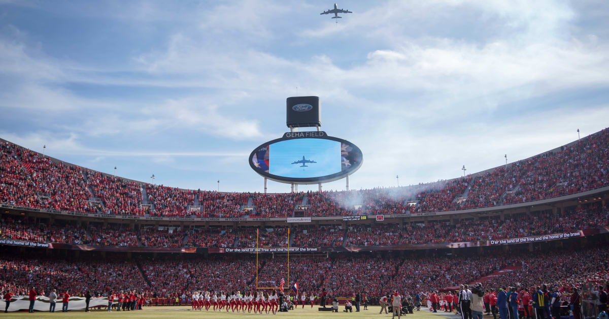 Coolest flyover ever! Arrowhead Stadium home of the Kansas City Chiefs.