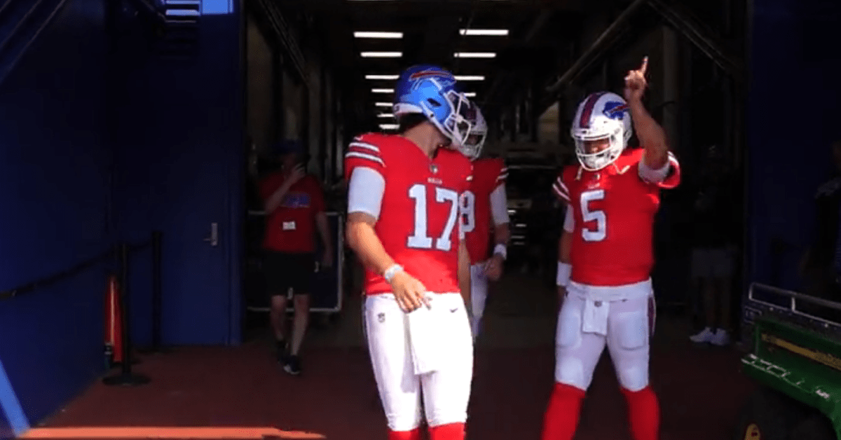 LOOK: Josh Allen Rocking Slick Blue Helmet