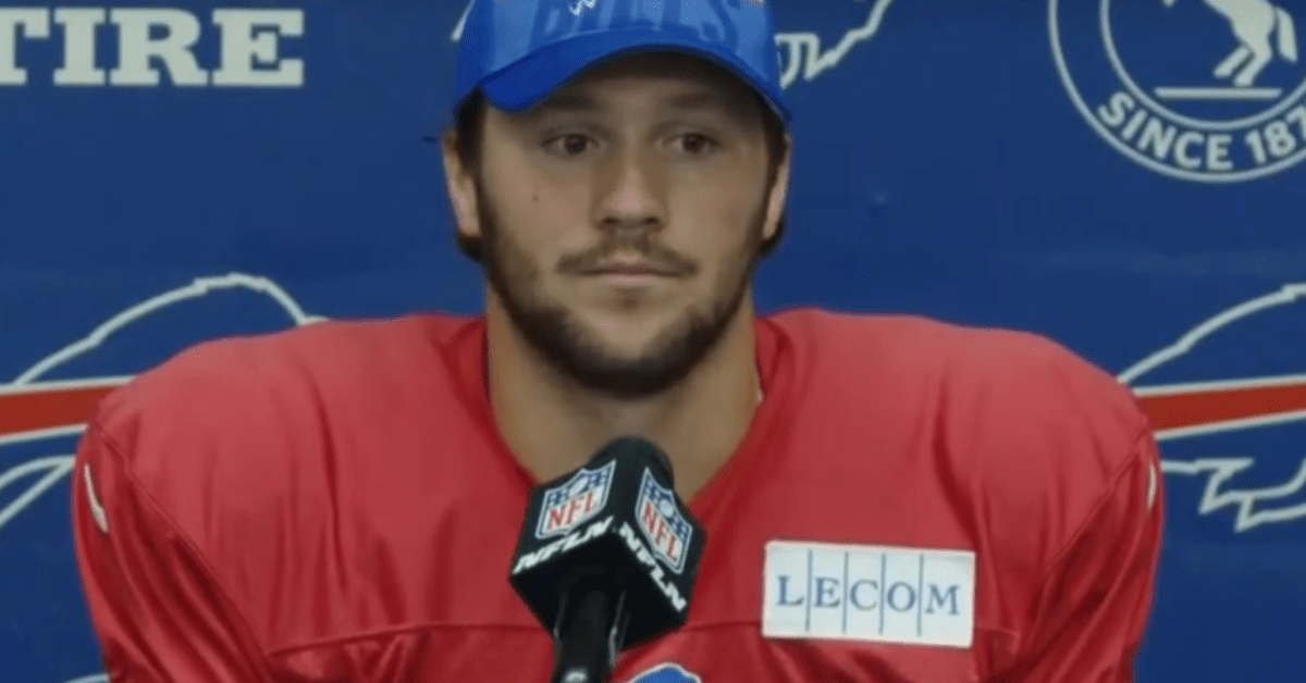 Josh Allen Sports Bold New Bills Helmet at Practice, Elicits