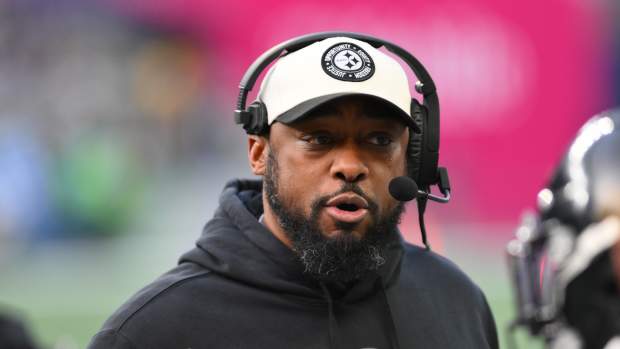 Dec 31, 2023; Seattle, Washington, USA; Pittsburgh Steelers head coach Mike Tomlin during the second half against the Seattle Seahawks at Lumen Field. Mandatory Credit: Steven Bisig-USA TODAY Sports  